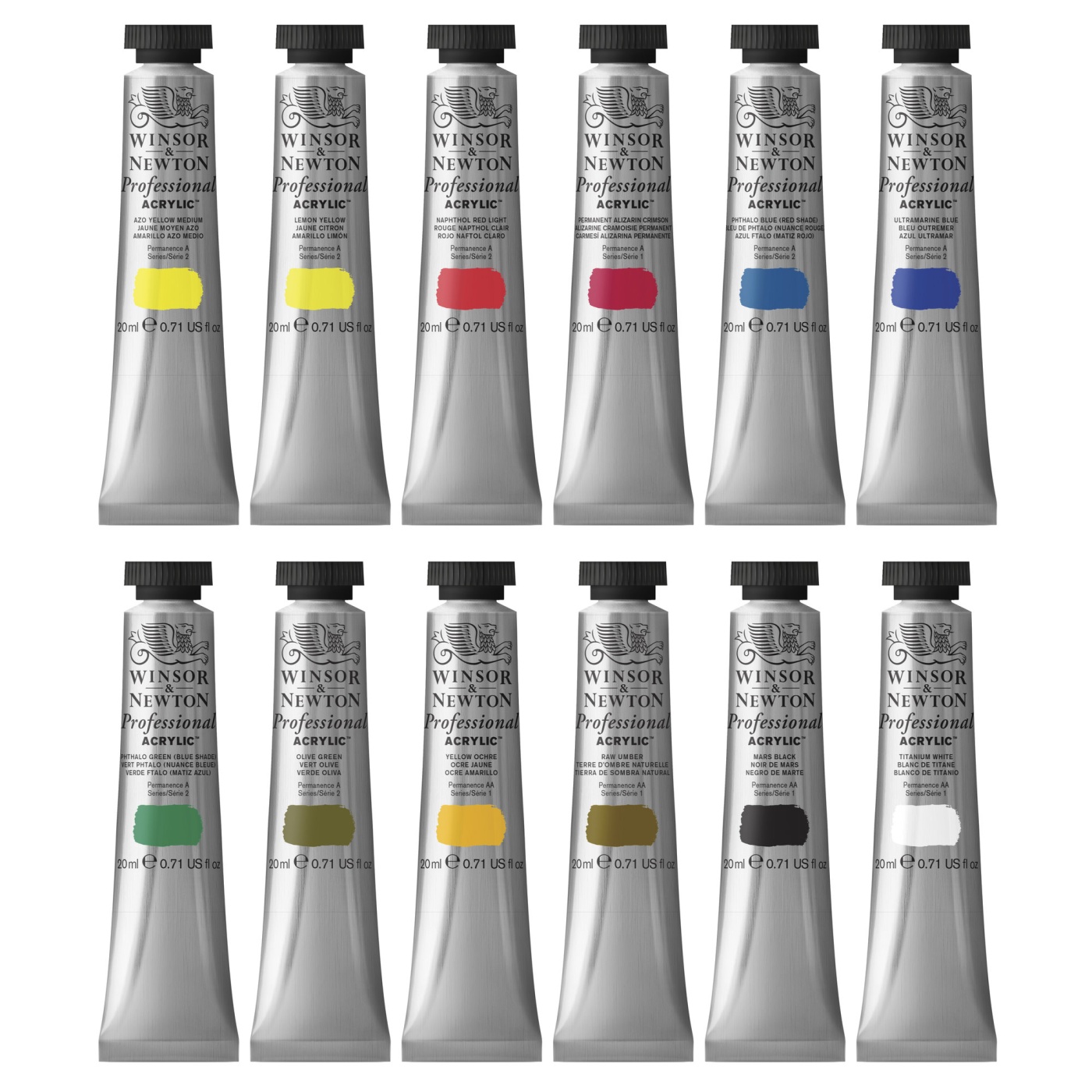 Acrylfarbe Professional Tube 12 × 20 ml in der Gruppe Künstlerbedarf / Farben / Acrylfarbe bei Pen Store (108805)