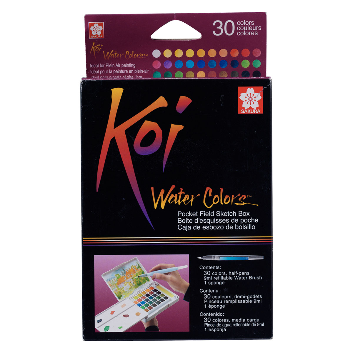 Koi Malset Water Colors Sketch Box 30 + Pinsel in der Gruppe Künstlerbedarf / Farben / Aquarell bei Pen Store (125615)