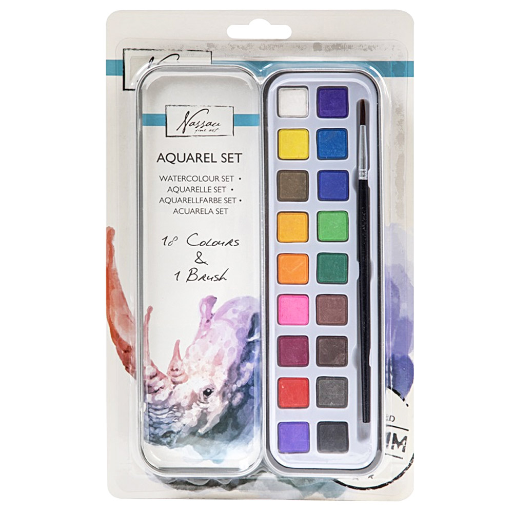Nassau Fine Art Aquarellfarben-Set 18 Farben + pinsel | Pen Store