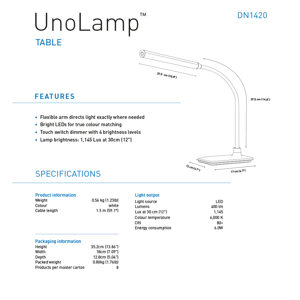 UnoLamp Table in der Gruppe Basteln & Hobby / Hobbyzubehör / Beleuchtung bei Pen Store (129123)