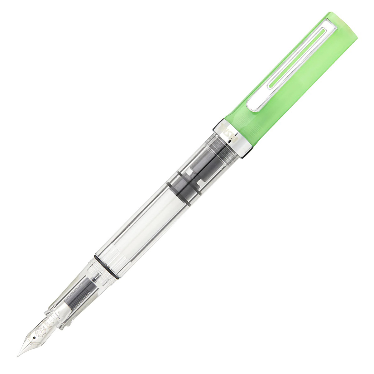 Twsbi Eco Füllfederhalter, Transparent Lila, Breite Feder B – Mit Kolbenfüllsystem