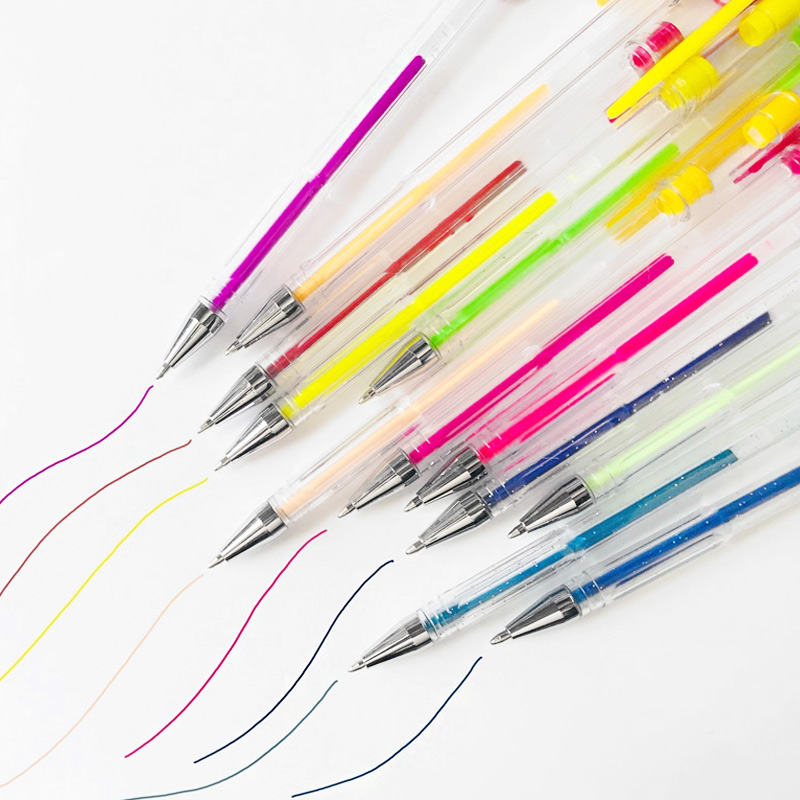 6 Neon Gelstifte Set – Leuchtende Farben (0,8 Mm) Für Kreative Notizen & Kunst, Ab 5 Jahren