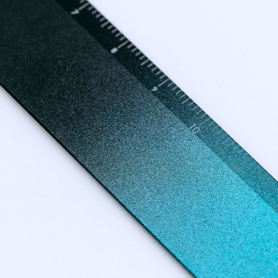 Lineal Aluminium 15 cm Black/Turquoise