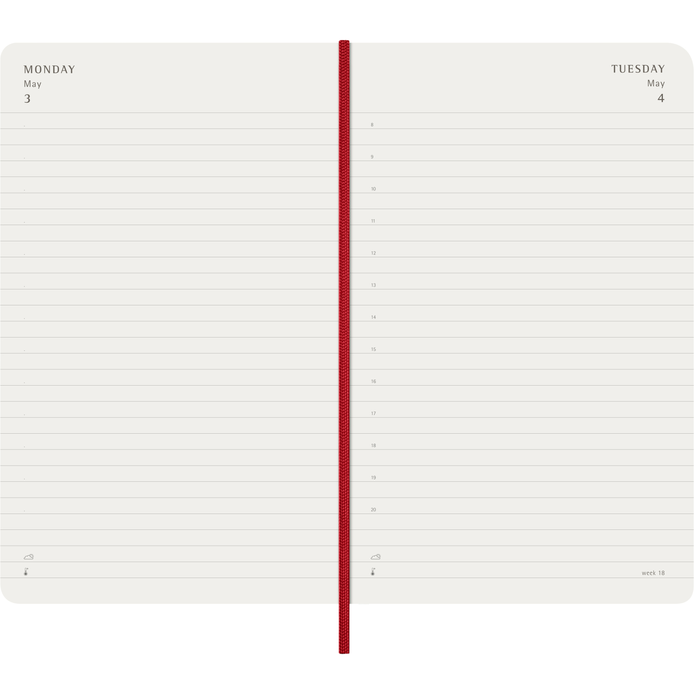 Kalender 12M Daily 2027 Softcover Large Red