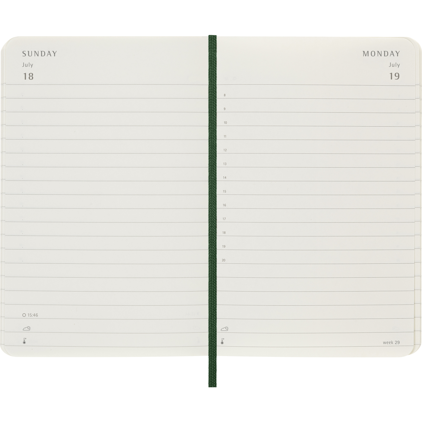 Kalender 12M Daily 2027 Softcover Pocket Myrtle Green