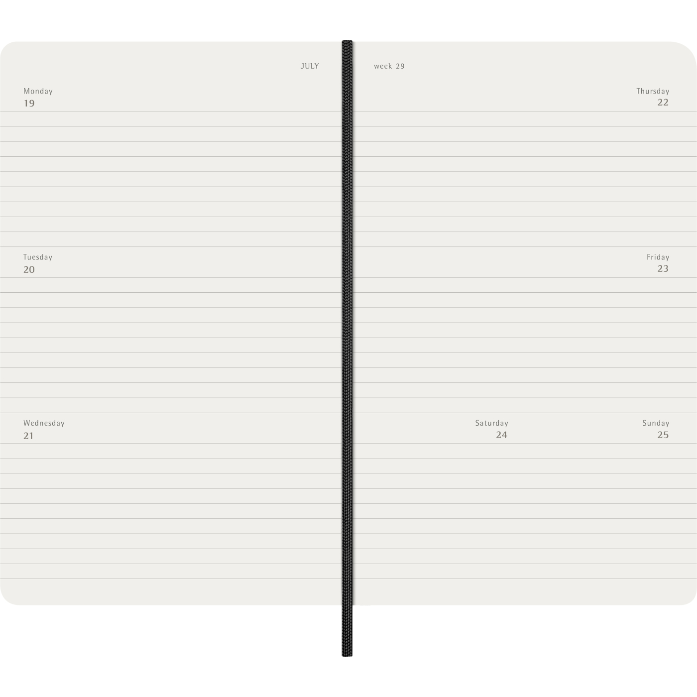 Kalender 12M Weekly Horizontal 2027 Softcover Large Black