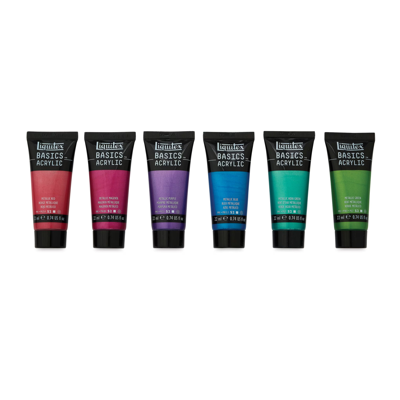 Acrylfarbe Basics Metallic Set 6x22 ml