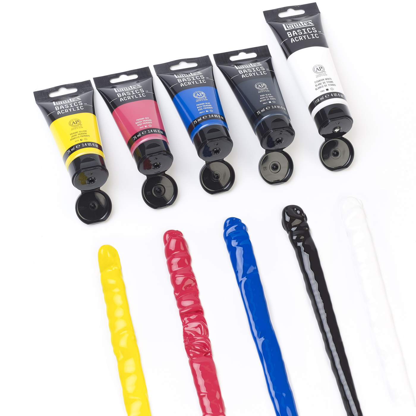 Acrylfarbe Basics Set 4x75 ml + 1x118 ml