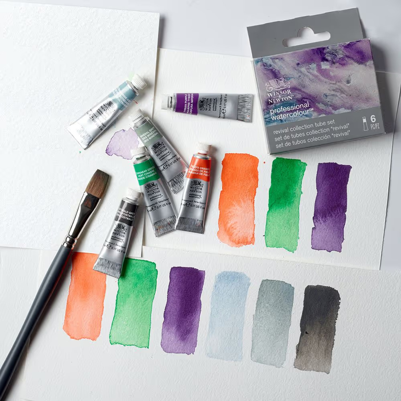 Professional Aquarellfarbe Tuben 5 ml Revival 6er-Set