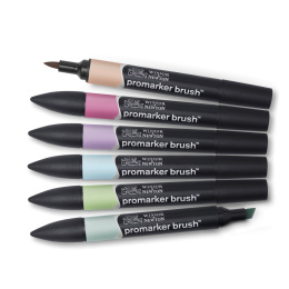 ProMarker Brush 6er-Set Pastel Tones in der Gruppe Stifte / Künstlerstifte / Marker bei Pen Store (100551)
