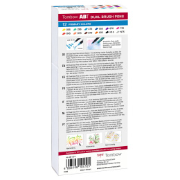 ABT Dual Brush Stift 12er-Set Primary in der Gruppe Stifte / Künstlerstifte / Pinselstifte bei Pen Store (101081)