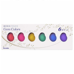 Gansai Tambi Akvarell 6er-Set Gem Colors in der Gruppe Künstlerbedarf / Künstlerfarben / Aquarell / Aquarellfarbe im Napf bei Pen Store (101102)