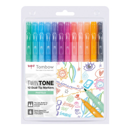 TwinTone Marker Pastel 12er-Pack in der Gruppe Stifte / Künstlerstifte / Filzstifte bei Pen Store (101104)