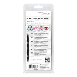 ABT Dual Brush Stift 6er-Set Vintage in der Gruppe Stifte / Künstlerstifte / Pinselstifte bei Pen Store (101107)
