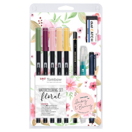 Watercoloring-Set Floral in der Gruppe Stifte / Künstlerstifte / Pinselstifte bei Pen Store (101263)