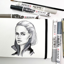 Ecoline Brush Pen Grey 5er-Set in der Gruppe Stifte / Künstlerstifte / Pinselstifte bei Pen Store (103713)