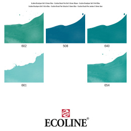 Ecoline Brush Pen Green Blue 5er-Set in der Gruppe Stifte / Künstlerstifte / Pinselstifte bei Pen Store (103715)