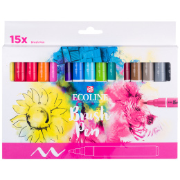 Ecoline Brush Pen 15er-Set in der Gruppe Stifte / Künstlerstifte / Pinselstifte bei Pen Store (103719)