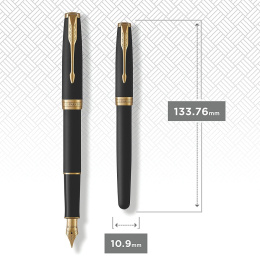 Sonnet Black/Gold Füllfederhalter Medium in der Gruppe Stifte / Fine Writing / Füllfederhalter bei Pen Store (104695)