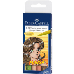 PITT Artist Brush 6er-Etui Manga Kaoiro in der Gruppe Stifte / Künstlerstifte / Filzstifte bei Pen Store (105146)