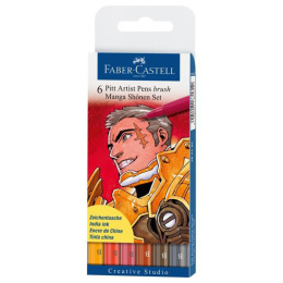 PITT Artist Brush 6er-Etui Manga Shonen in der Gruppe Stifte / Künstlerstifte / Filzstifte bei Pen Store (105148)
