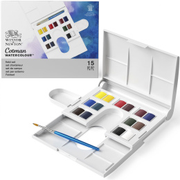 Cotman Aquarellfarbe Compact Box 14 1/2-Näpfe in der Gruppe Künstlerbedarf / Künstlerfarben / Aquarell bei Pen Store (107239)