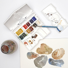 Cotman Aquarellfarbe Pocket Box Plus 12 1/2-Näpfe in der Gruppe Künstlerbedarf / Künstlerfarben / Aquarell bei Pen Store (107240)