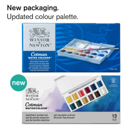Cotman Aquarellfarbe Sketchers Pocket Box 12 1/2-Näpfe in der Gruppe Künstlerbedarf / Künstlerfarben / Aquarell bei Pen Store (107243)