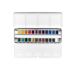 Cotman Aquarellfarbe Sketchers Metall Box 24 1/2-Näpfe in der Gruppe Künstlerbedarf / Künstlerfarben / Aquarell bei Pen Store (107244)