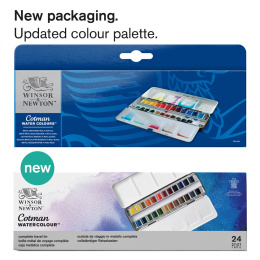 Cotman Aquarellfarbe Sketchers Metall Box 24 1/2-Näpfe in der Gruppe Künstlerbedarf / Künstlerfarben / Aquarell bei Pen Store (107244)