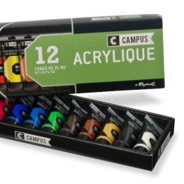 Acrylfarbenset Campus 12 × 21 ml Tuben in der Gruppe Künstlerbedarf / Künstlerfarben / Acrylfarbe bei Pen Store (107970)