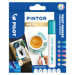 Pintor Medium 6er-Etui Metallic in der Gruppe Stifte / Künstlerstifte / Marker bei Pen Store (109495)
