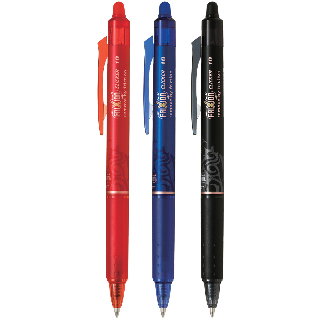 PILOT FriXion Clicker – Radierbarer Gelschreiber, 12er Pack In Blau, Feine Spitze