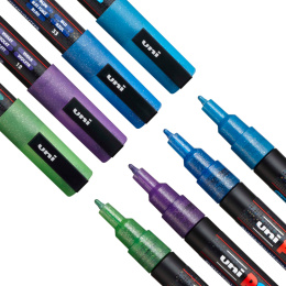 Posca PC-3M Glitter Blue tones 4er-Set in der Gruppe Stifte / Künstlerstifte / Marker bei Pen Store (110417)