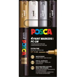 Posca PC-1MC Metallic 4er-Set in der Gruppe Stifte / Künstlerstifte / Marker bei Pen Store (110420)