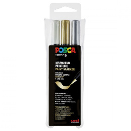 Posca Brush PCF-350 Metallic 3er-Set in der Gruppe Stifte / Künstlerstifte / Pinselstifte bei Pen Store (110426)