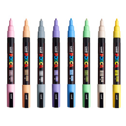 Posca PC-3M Pastel Colours 8er-Set in der Gruppe Stifte / Künstlerstifte / Marker bei Pen Store (110427)