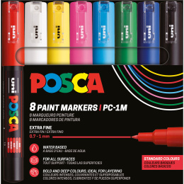 Posca PC-1MC Standard Colours 8er-Set in der Gruppe Stifte / Künstlerstifte / Marker bei Pen Store (110436)