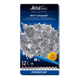 Mars Lumograph 12er-Set Design in der Gruppe Künstlerbedarf / Buntstifte und Bleistifte / Grafit- und Bleistifte bei Pen Store (110871)
