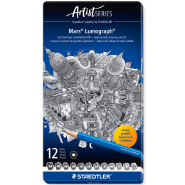 Mars Lumograph 12er-Set Sketching in der Gruppe Künstlerbedarf / Buntstifte und Bleistifte / Grafit- und Bleistifte bei Pen Store (110872)