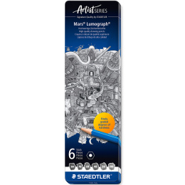 Mars Lumograph 100 6er-Set in der Gruppe Künstlerbedarf / Buntstifte und Bleistifte / Grafit- und Bleistifte bei Pen Store (110878)
