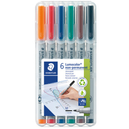 6er-Pack Lumocolor Non-permanent Medium in der Gruppe Stifte / Etikettierung und Büro / Markierstifte bei Pen Store (111035)