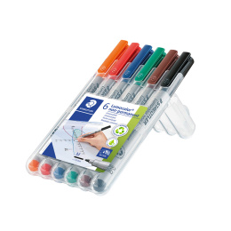 6er-Pack Lumocolor Non-permanent Medium in der Gruppe Stifte / Etikettierung und Büro / Markierstifte bei Pen Store (111035)