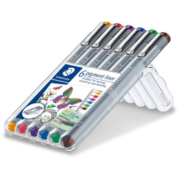 Pigment Liner Color 0,5 mm 6er-Set in der Gruppe Stifte / Schreiben / Fineliner bei Pen Store (111221)
