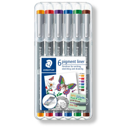 Pigment Liner Color 0,5 mm 6er-Set in der Gruppe Stifte / Schreiben / Fineliner bei Pen Store (111221)