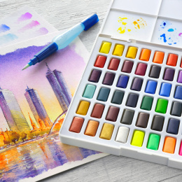Aquarell-Set 48 Farben + Wasserpinsel in der Gruppe Künstlerbedarf / Künstlerfarben / Aquarell bei Pen Store (111746)
