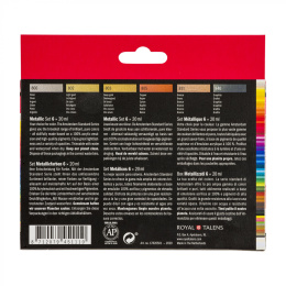 Amsterdam Acrylfarbe Metallic Set 6 × 20 ml in der Gruppe Künstlerbedarf / Künstlerfarben / Acrylfarbe bei Pen Store (111751)