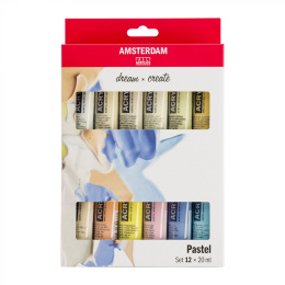 Amsterdam Acrylfarbe Pastel Set 12 × 20 ml in der Gruppe Künstlerbedarf / Künstlerfarben / Acrylfarbe bei Pen Store (111752)