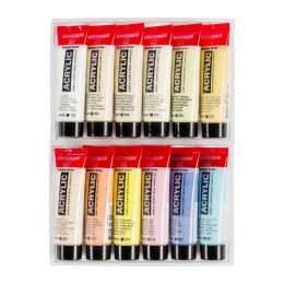 Amsterdam Acrylfarbe Pastel Set 12 × 20 ml in der Gruppe Künstlerbedarf / Künstlerfarben / Acrylfarbe bei Pen Store (111752)