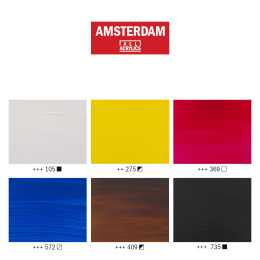 Amsterdam Acrylfarbe Primary Set 6 x 20 ml in der Gruppe Künstlerbedarf / Künstlerfarben / Acrylfarbe bei Pen Store (111756)